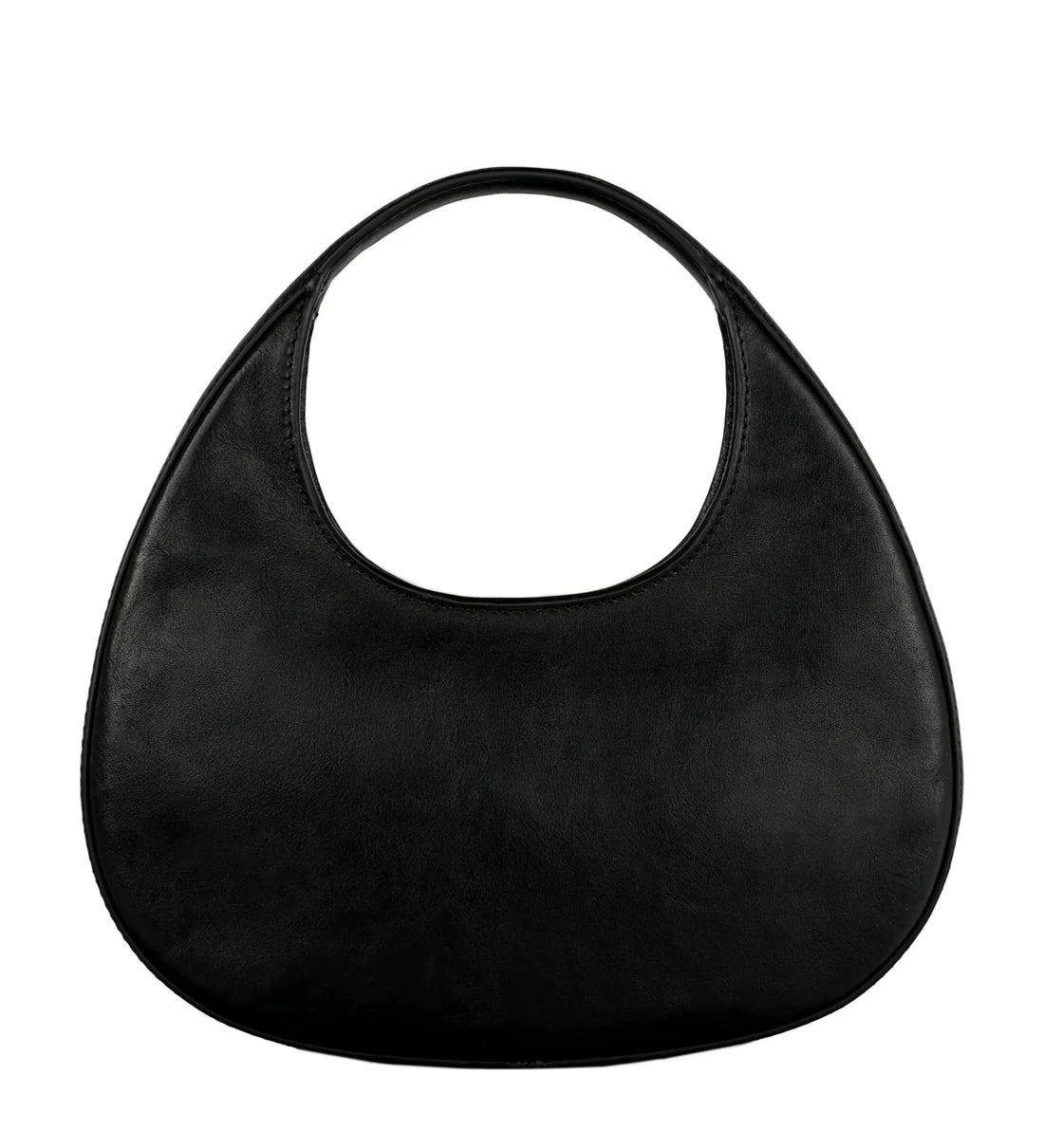 Zwarte Leren Halve Maan Handtas voor Dames – The Moon