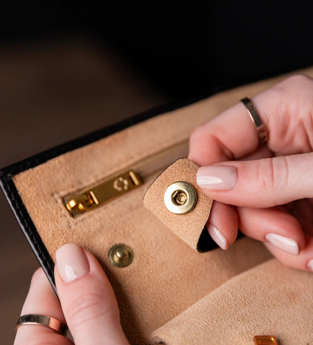 Zwart Leren Make-up Tasje, Siranden Tasje - Madame Bovary