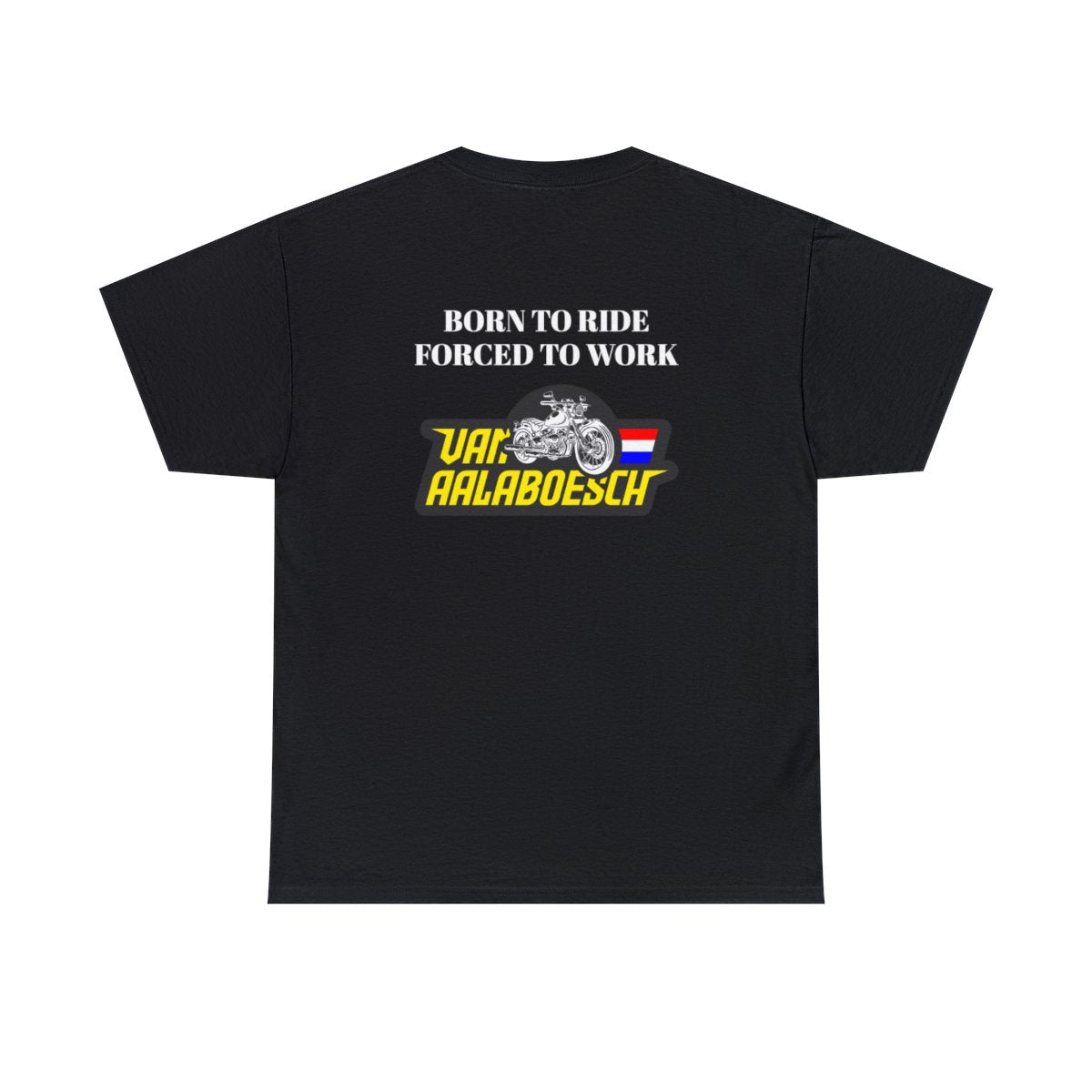 Born To Ride Forced To Work, Premium Motorcycle Unisex Crewneck T-shirt - Black