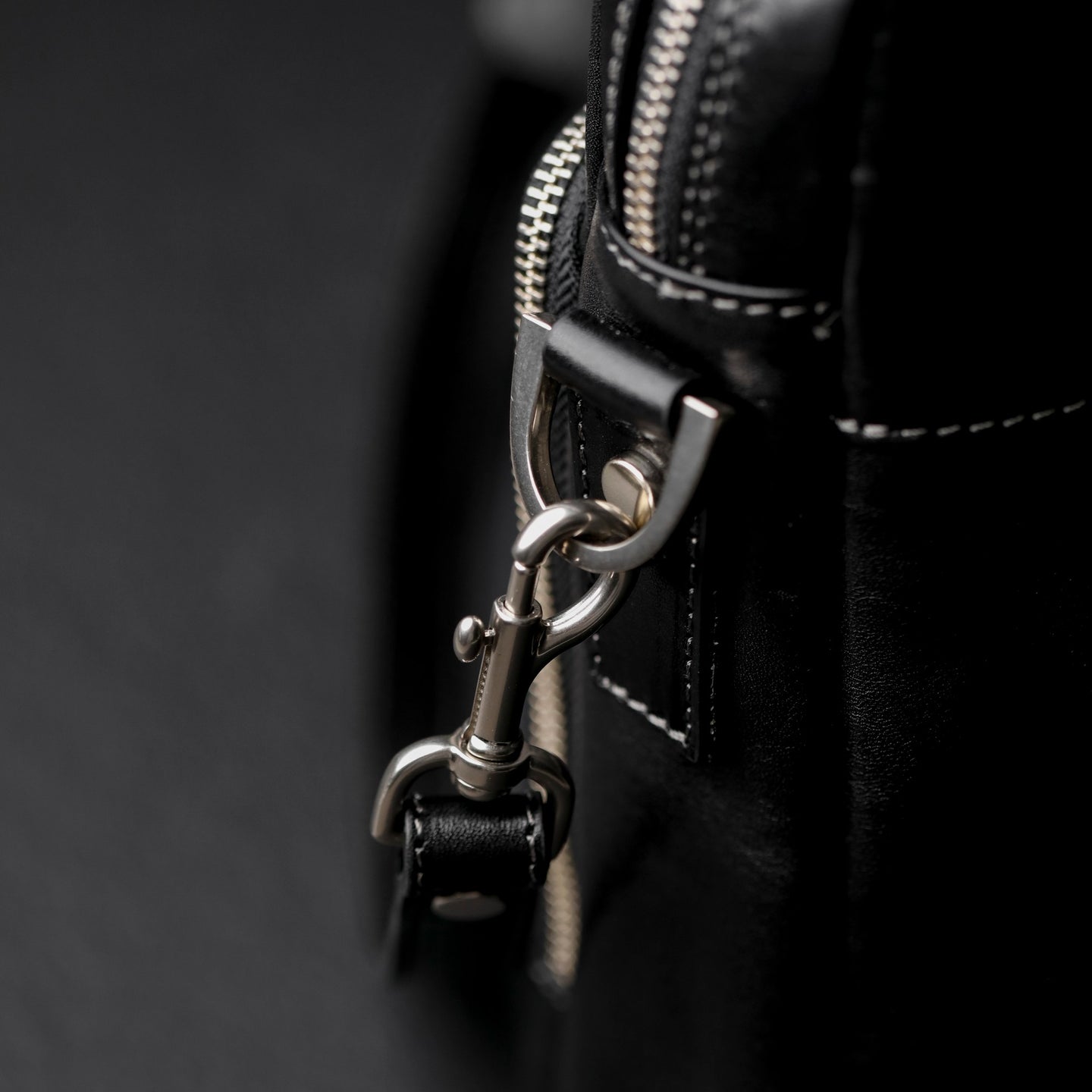 Zwart Leren Briefcase Laptoptas - ORLANDO