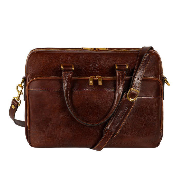 Bruine Leren Briefcase Laptoptas - ORLANDO