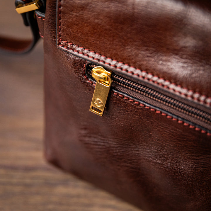 Donker Bruin Leren Crossbodytas - Sophie's Choice