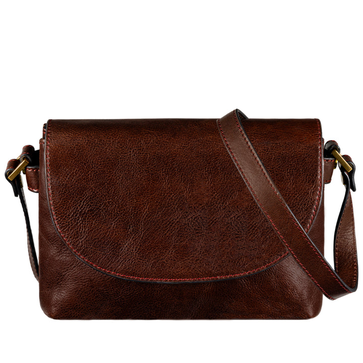 Donker Bruin Leren Crossbodytas - Sophie's Choice