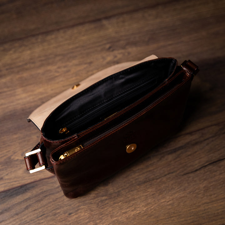Donker Bruin Leren Crossbodytas - Sophie's Choice