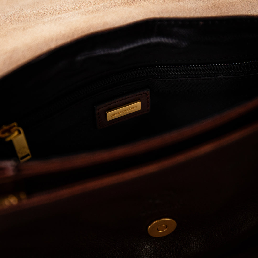 Donker Bruin Leren Crossbodytas - Sophie's Choice
