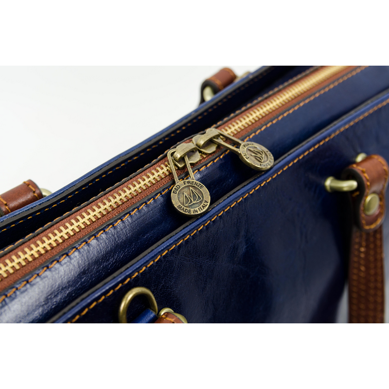 Blauwe Leren Schoudertas voor Dames - The Scarlet Letter