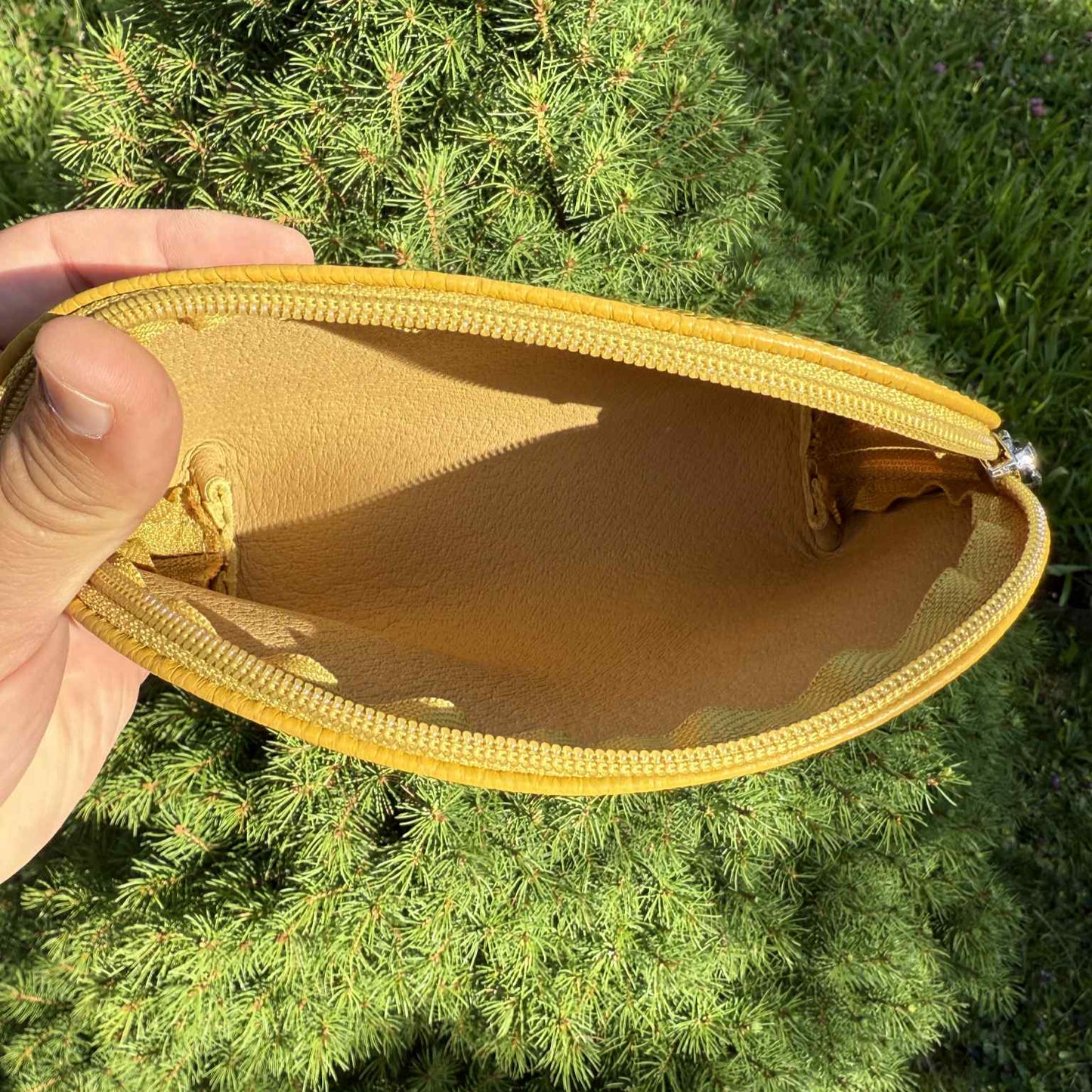Luxe Leren Etui – Handgemaakt in Italië – Geel – 18x10x4 cm