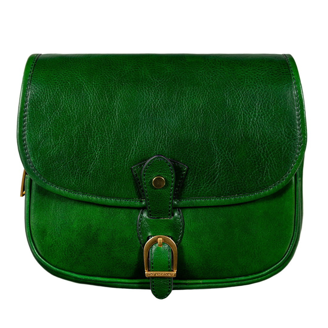 Groene Leren Schoudertas - Women in Love