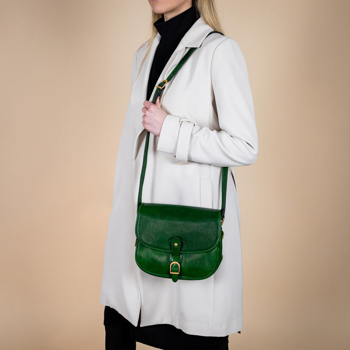 Groene Leren Schoudertas - Women in Love