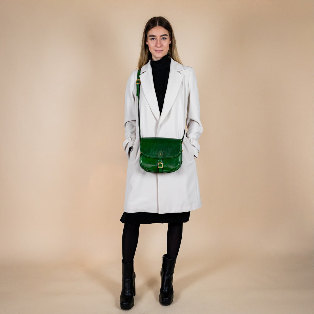 Groene Leren Schoudertas - Women in Love