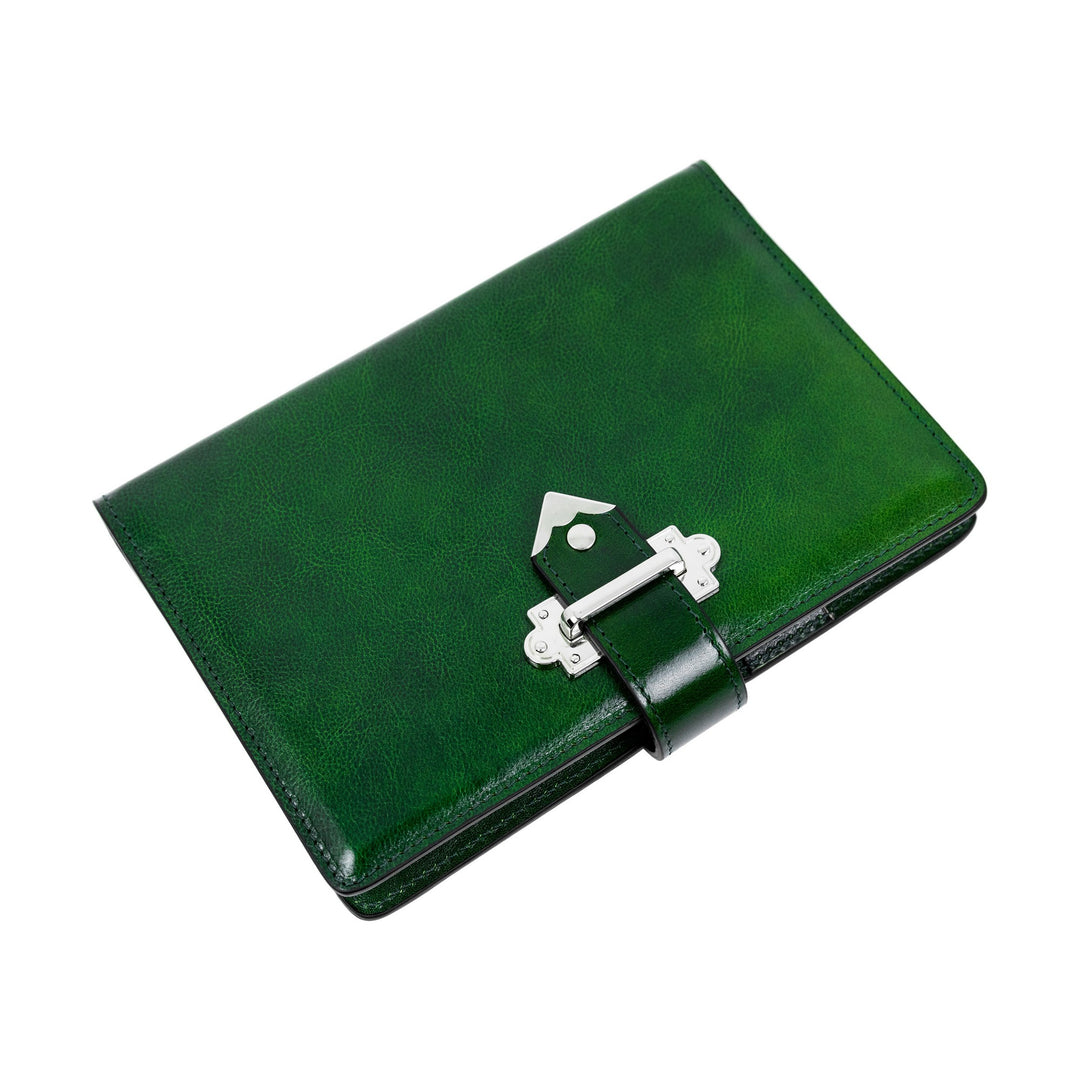 Groene volnerf leren journal met A5 notitieblok - In search of lost time