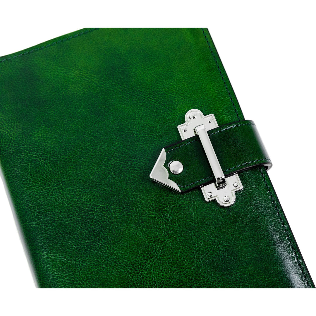 Groene volnerf leren journal met A5 notitieblok - In search of lost time