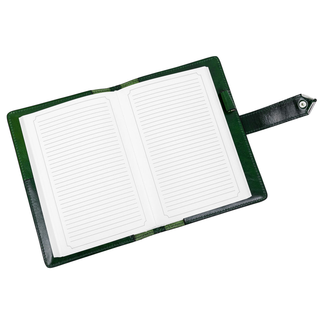 Groene volnerf leren journal met A5 notitieblok - In search of lost time