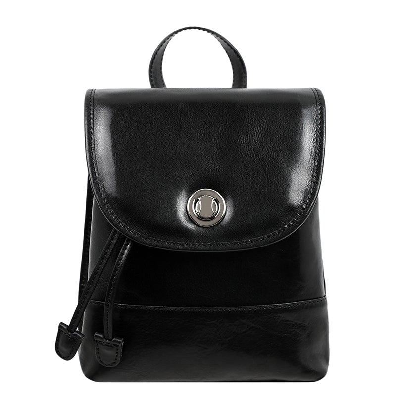 Zwart Volnerf Leren Rugzak, Convertible Schoudertas - The Illiad