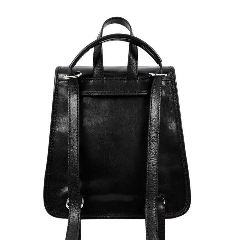 Zwart Volnerf Leren Rugzak, Convertible Schoudertas - The Illiad