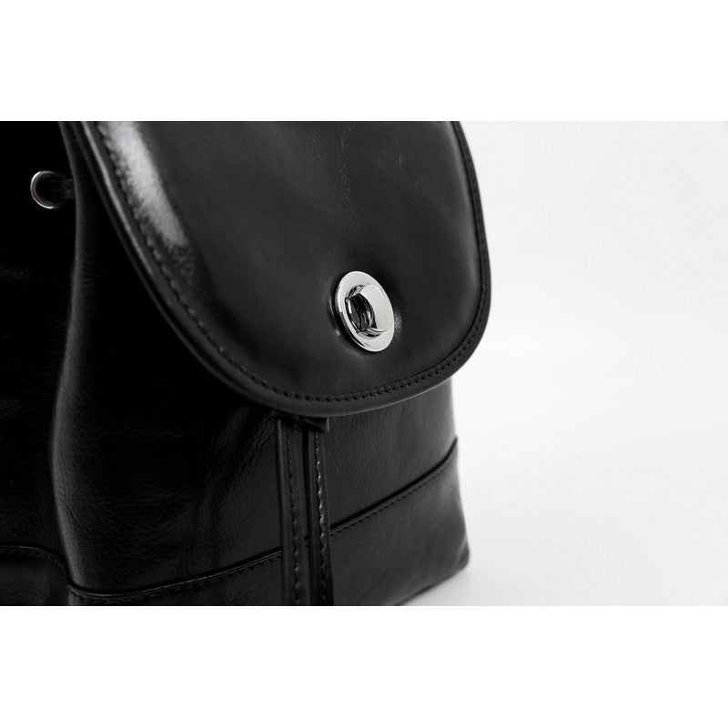 Zwart Volnerf Leren Rugzak, Convertible Schoudertas - The Illiad