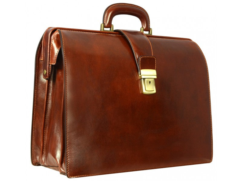 Bruine groote leren briefcase - The Firm