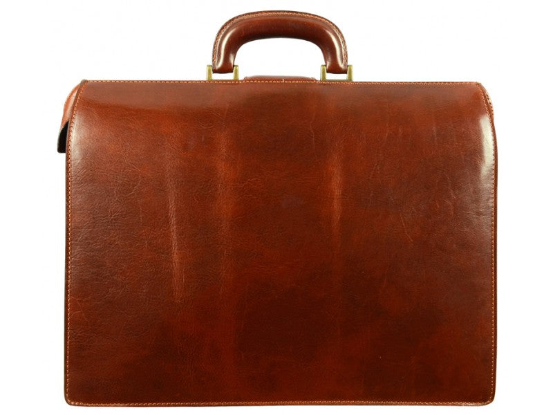Bruine groote leren briefcase - The Firm