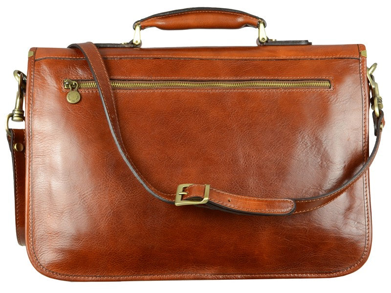 Oranje Leren Briefcase Aktetas - ILLUSIONS