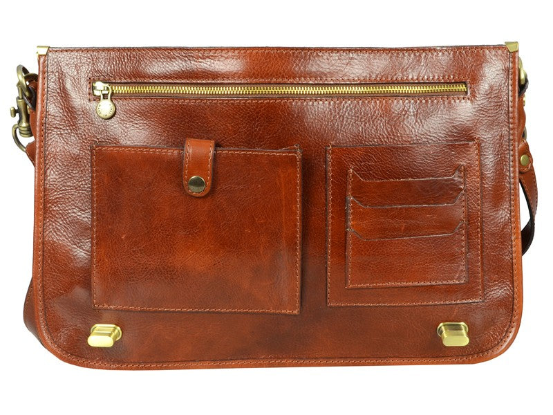 Oranje Leren Briefcase Aktetas - ILLUSIONS