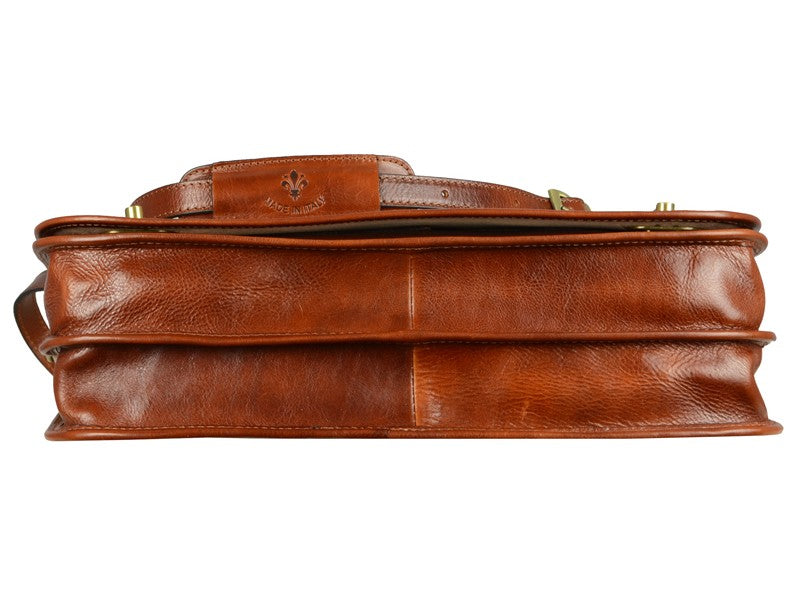 Oranje Leren Briefcase Aktetas - ILLUSIONS