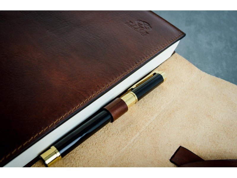 Donker bruin Leren Journal, Notebook - P.S. I LOVE YOU - Notitieboek, Reisdagboek