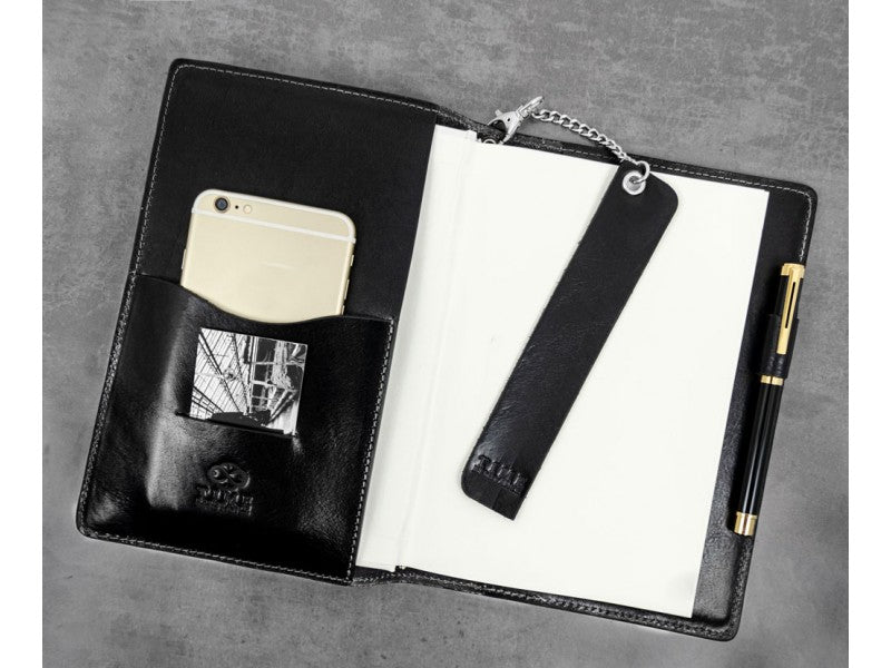 Zwart Leren Journal met hervulbare A5 blok - The Diary Of A Nobody