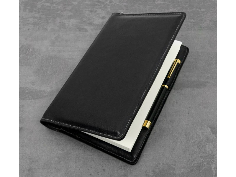 Zwart Leren Journal met hervulbare A5 blok - The Diary Of A Nobody