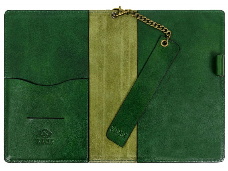Groen Leren Journal met hervulbare A5 blok - The Diary Of A Nobody