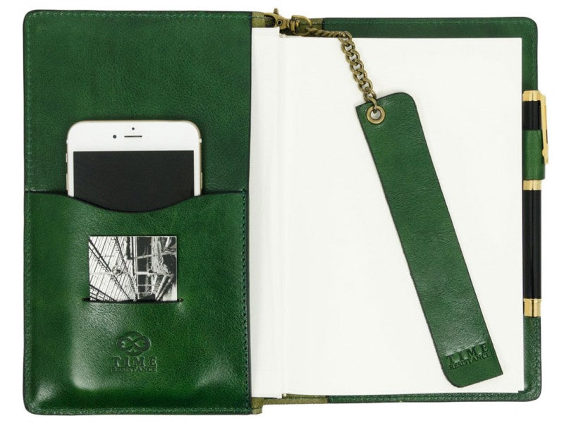 Groen Leren Journal met hervulbare A5 blok - The Diary Of A Nobody