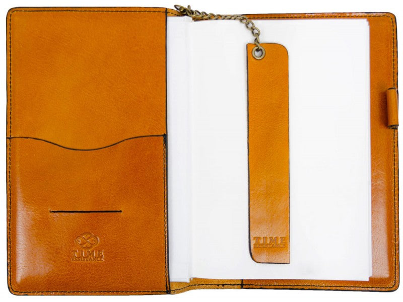 Geel Leren Journal met hervulbare A5 blok - The Diary Of A Nobody