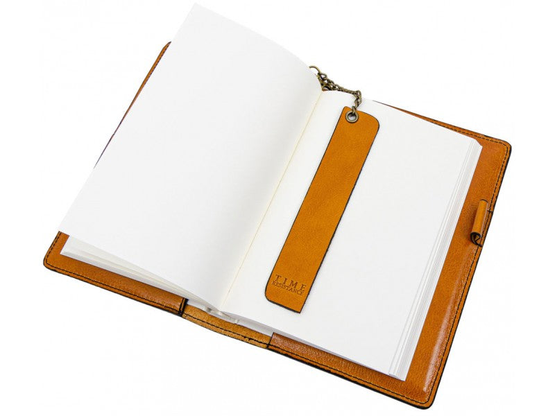 Geel Leren Journal met hervulbare A5 blok - The Diary Of A Nobody