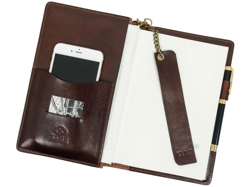 Donker bruin Leren Journal met hervulbare A5 blok - The Diary Of A Nobody