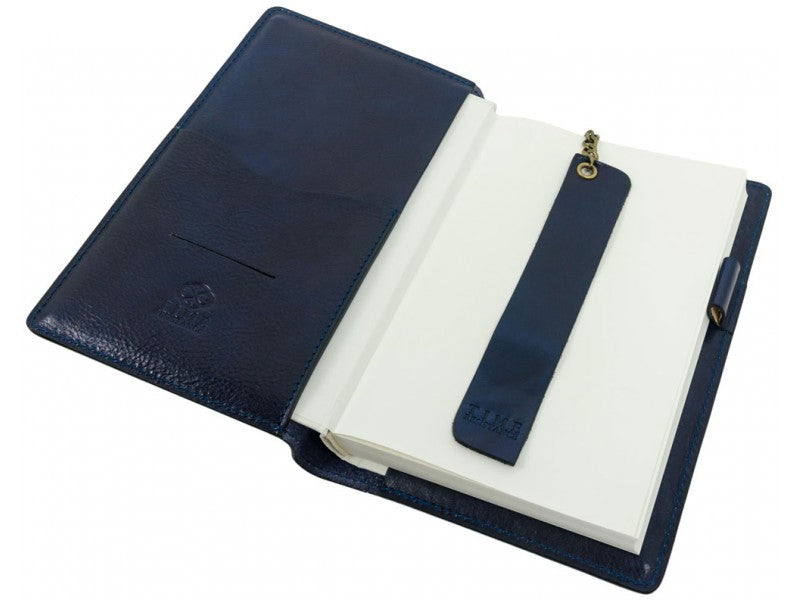 Blauw Leren Journal met hervulbare A5 blok - The Diary Of A Nobody