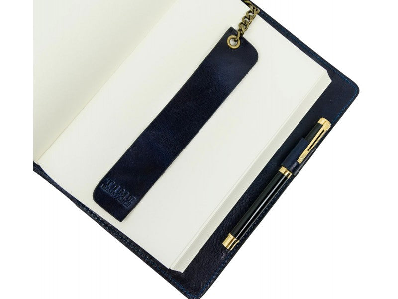Blauw Leren Journal met hervulbare A5 blok - The Diary Of A Nobody