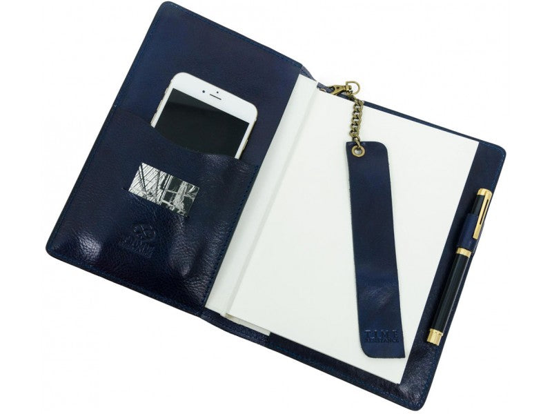Blauw Leren Journal met hervulbare A5 blok - The Diary Of A Nobody