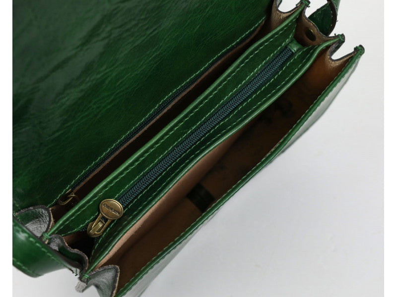 Groen Leren Cross Body Tas - MOONFLEET
