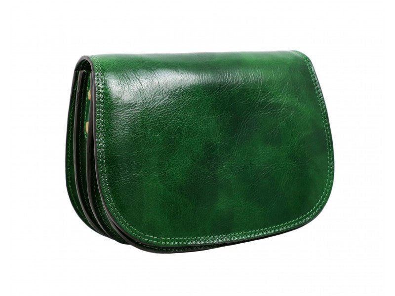 Groen Leren Cross Body Tas - MOONFLEET