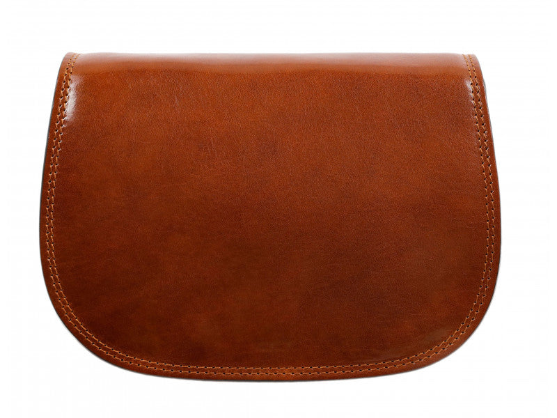 Bruine Leren Cross Body Tas - MOONFLEET