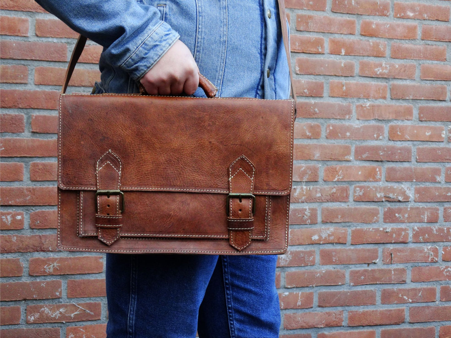 Leren Messengertas Cartable