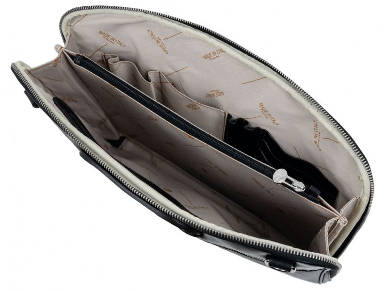 Zwart Lederen Aktetas, Laptoptas- BRAVE NEW WORLD