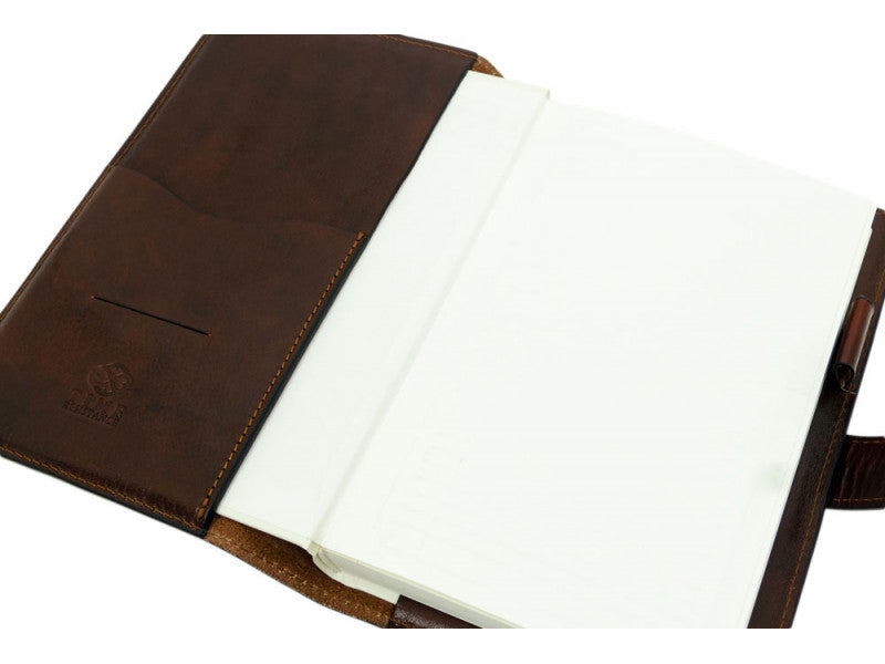 Donkerbruin volnerf leren journal met A5 notitieblok - In search of lost time