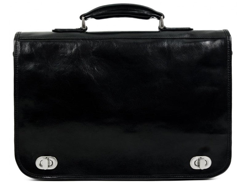 Bruin Leren Briefcase Aktetas - ILLUSIONS