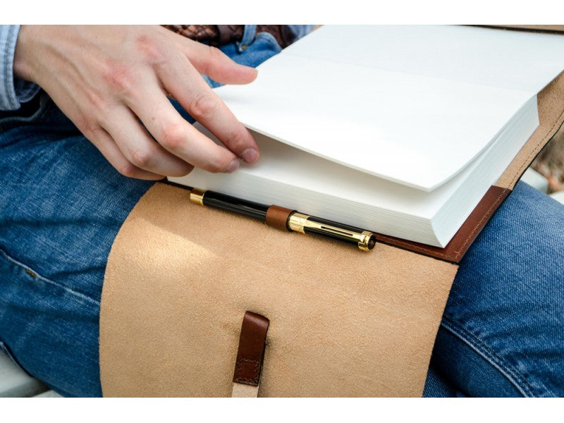 Donker bruin Leren Journal, Notebook - P.S. I LOVE YOU - Notitieboek, Reisdagboek