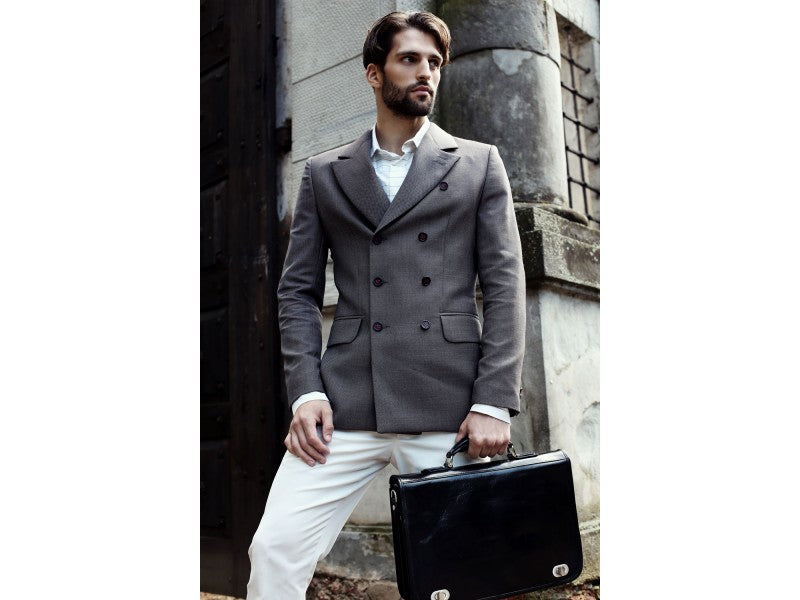 Zwart Leren Briefcase Aktetas - ILLUSIONS