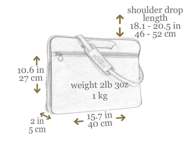 Zwart Lederen Aktetas, Laptoptas- BRAVE NEW WORLD