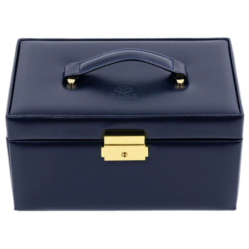 Navy Blue Leren Sieradendoos - Beloved
