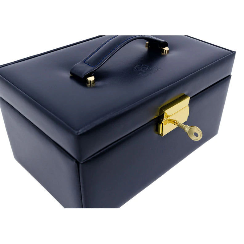 Navy Blue Leren Sieradendoos - Beloved