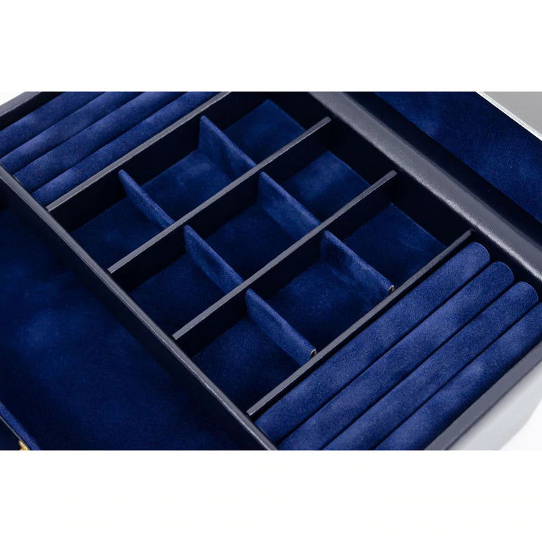 Navy Blue Leren Sieradendoos - Beloved