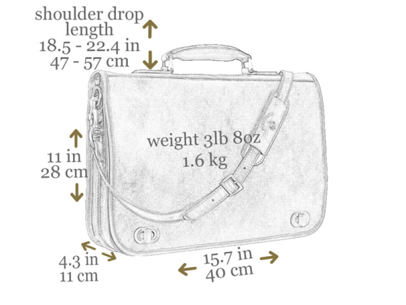 Oranje Leren Briefcase Aktetas - ILLUSIONS